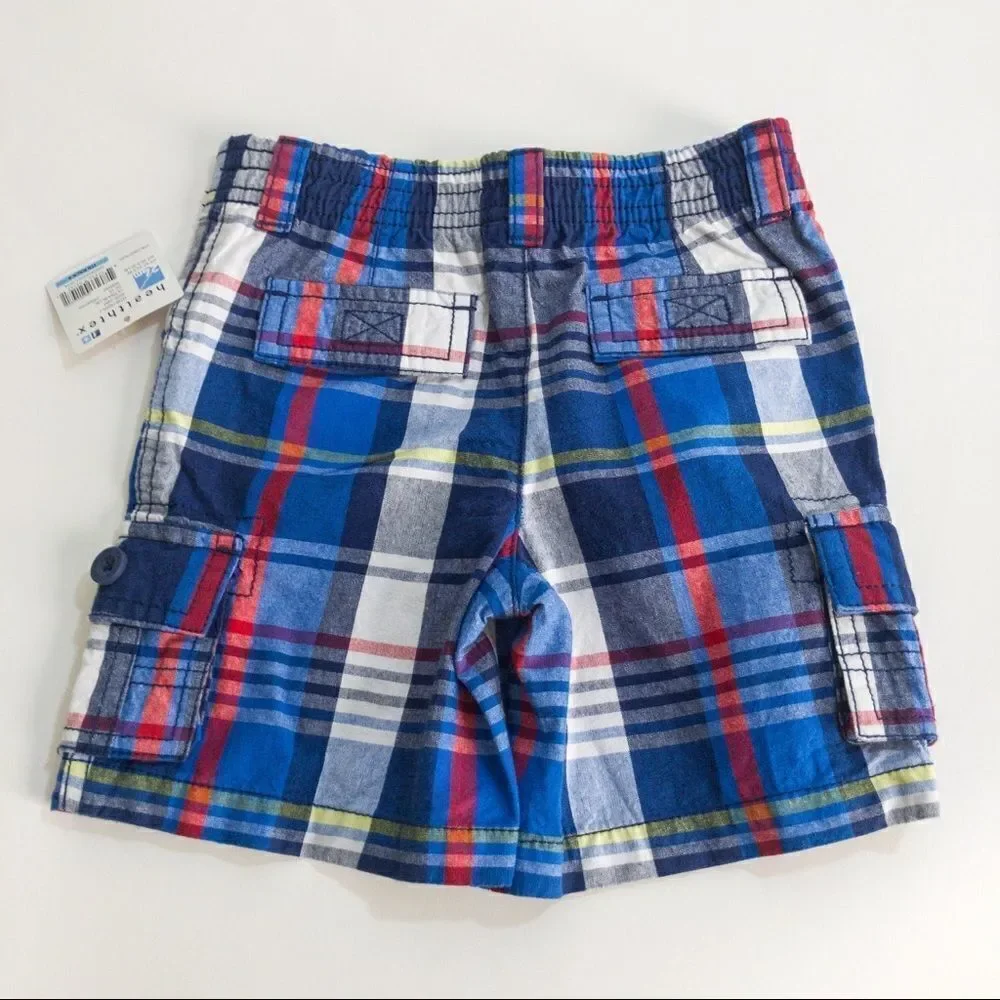 NWT Healthtex Plaid Cargo Shorts Sz 24M